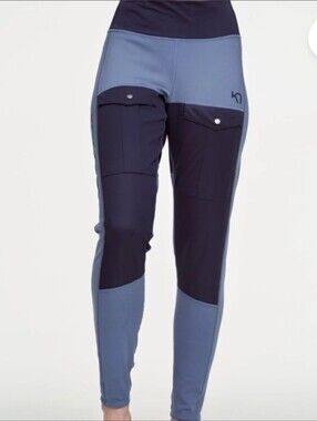 Kari Traa Sanne Outdoor Hiking Tights Pants Blue Size M 622962 Cargo Pockets